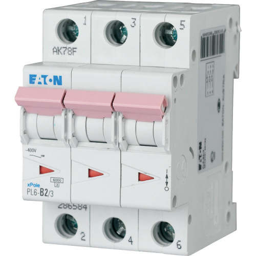 Авт. выключатель EATON PL6-D16/3, 3P, 16A, хар-ка D, 6kA, 3M